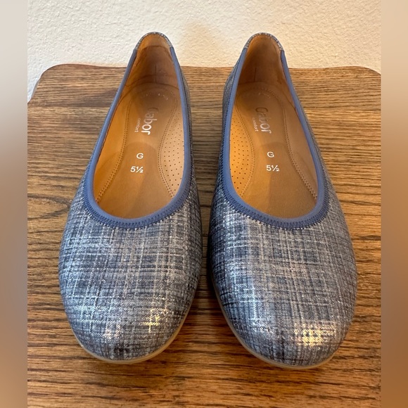 Gabor Blue and Silver Plaid Ballet Flats Size 5.5 EUC - Picture 8 of 12